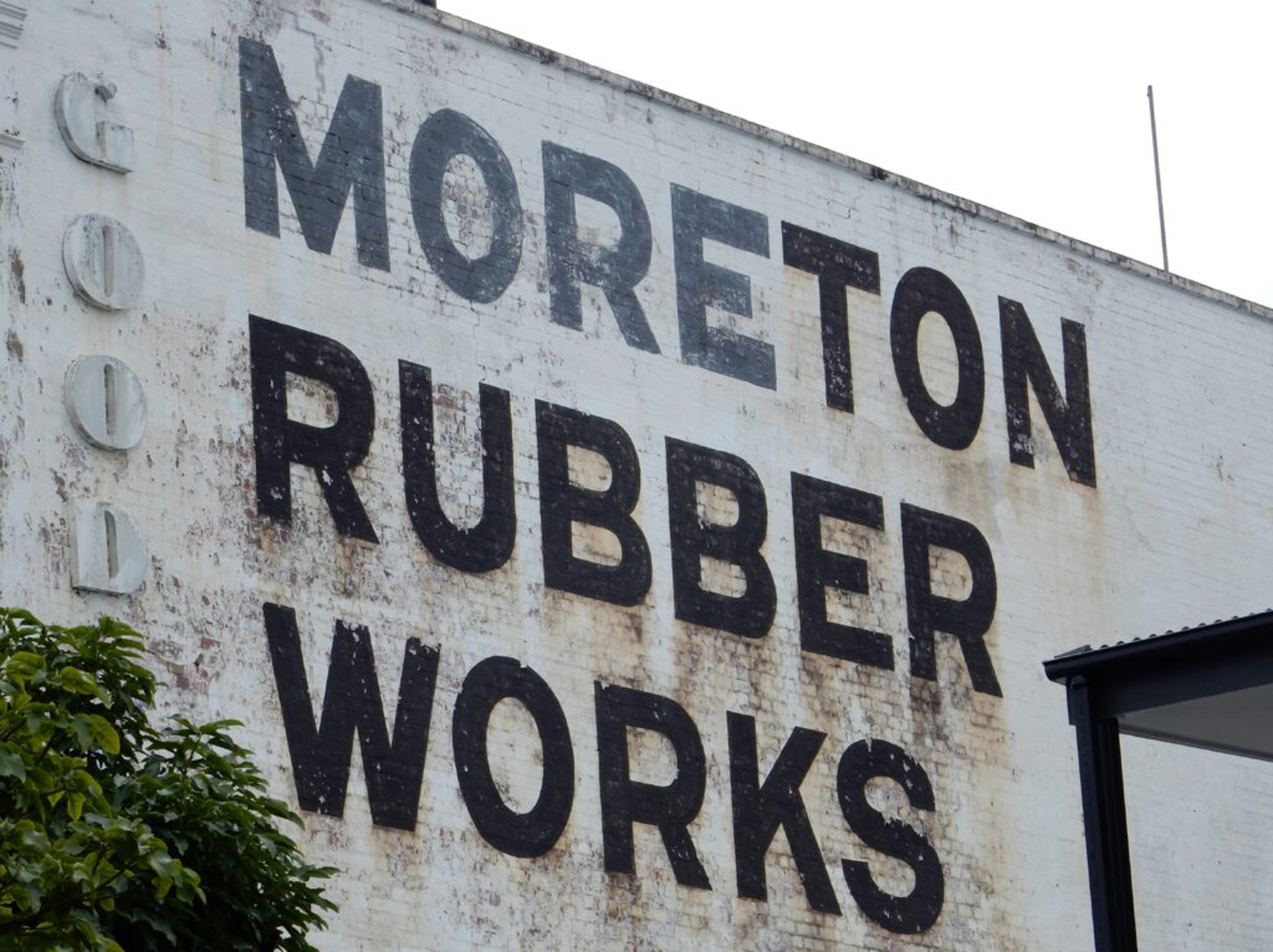 Old typeface on historical building