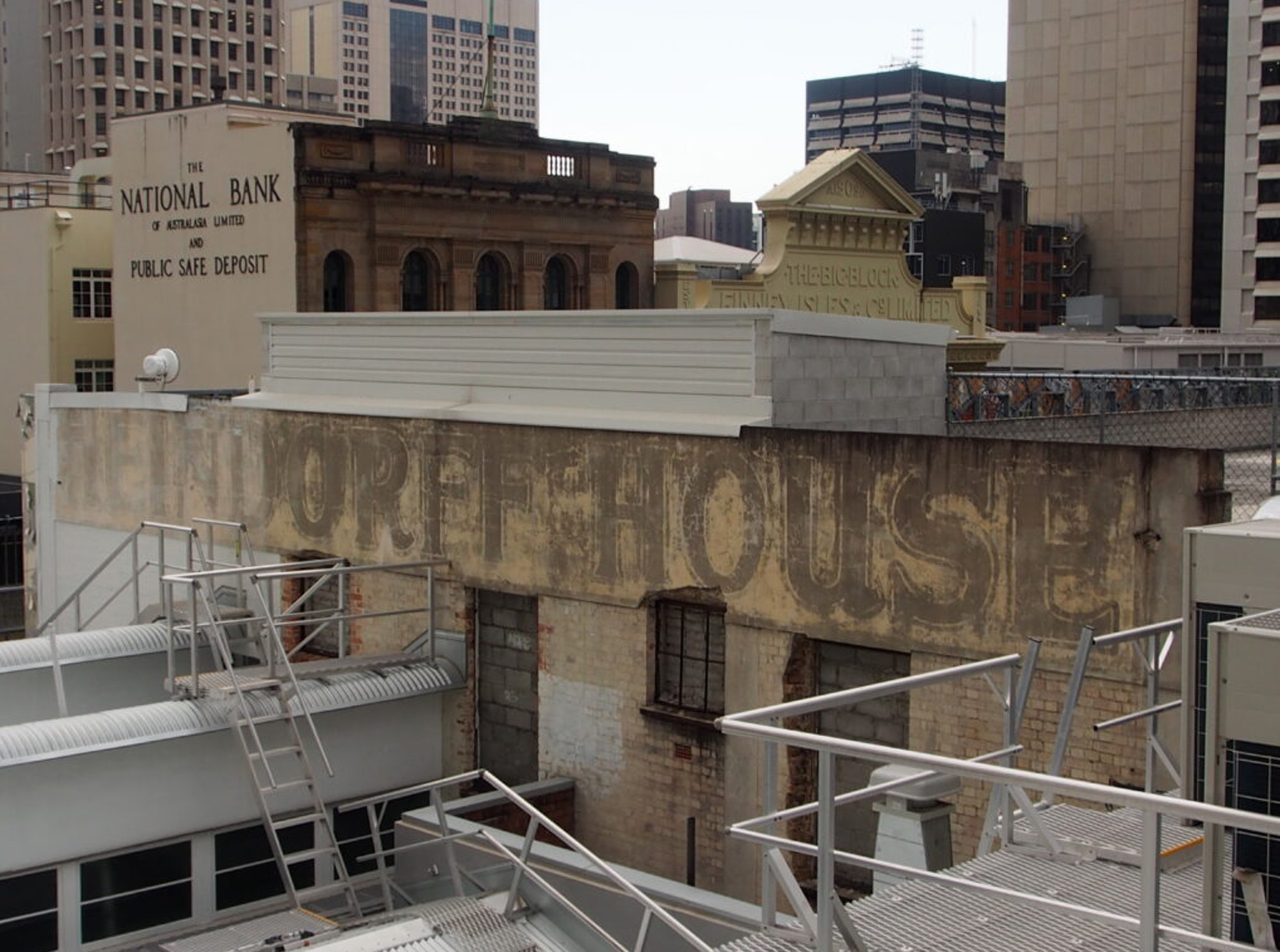 old signage on buildings in Brisbane city